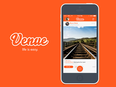 Venue App app camera instagram ios orange photo social venue