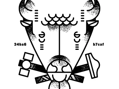 All The Bisons bison buffalo geometry illustration linework