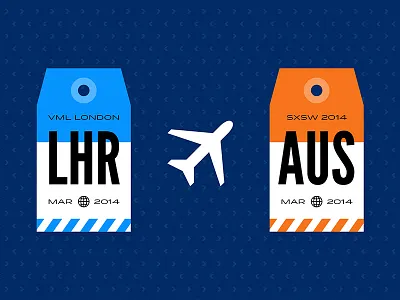 SXSW poster series airplane label luggage luggage label luggage tag plane poster sxsw