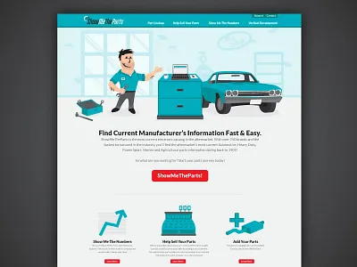 Part Website auto car character illustration web web design