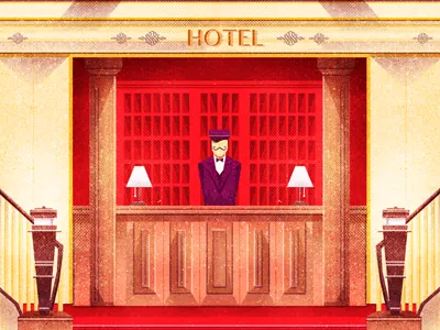 The Grand Budapest Hotel anderson bill illustration movie murray poster print wes