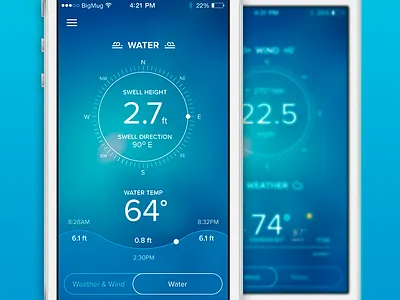 Nautical App 2 app blue ios sea temperature tide water weather wind