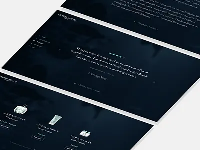 Acqua di Gioia Microsite Preview #2 acqua di gioia armani arrows blocks dark fragrance perfume perspective products reviews stars web design