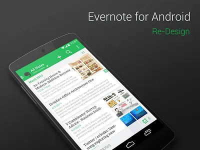 Evernote Redesign android evernote redesign