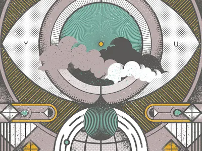 Aiga Posterkg2 art deco eye geometric globe lines music poster tears texture