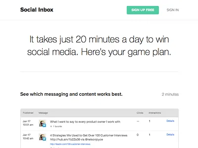 Product Tour landing page product tour social