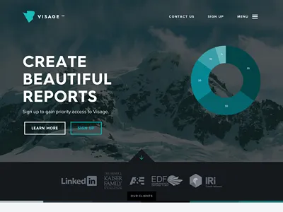 Visage Thumb app chart data biz marketing site parallax responsive ui ux visage web web app