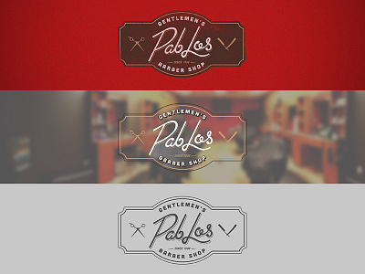 Pab-Los Barber Shop barber barbershop brand cigar lettering logo retro seal shop vintage
