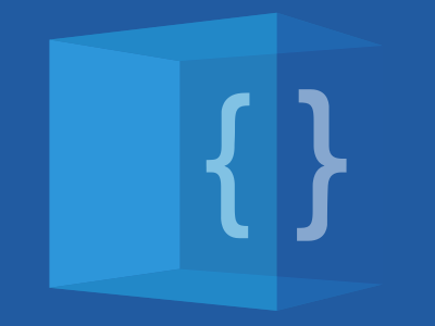 A Bit More Backendy backendy cube curly brackets logo