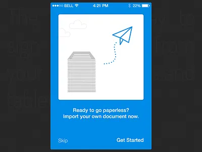 Get Started - walkthrough coachmarks green ios iphone mobile slide show tutorial ui ux walkthrough