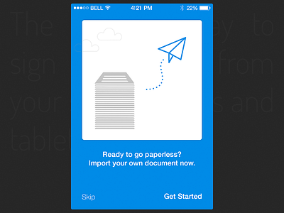 Get Started - walkthrough coachmarks green ios iphone mobile slide show tutorial ui ux walkthrough