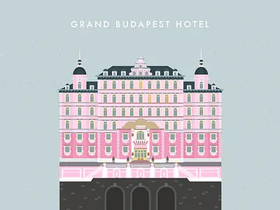 Dribbble 020 architecture building fanboy grand budapest hotel hotel illustration wes anderson