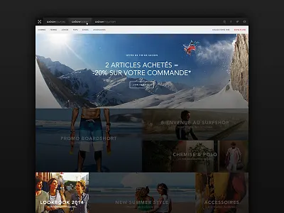 Oxbow : Sources - Redesign Concept clean flower grid minimalist mountain ocean oxbow redesign simple sources surf webdesign
