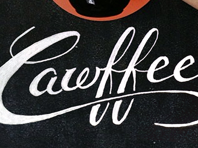Cawfee hand lettering illustration lettering