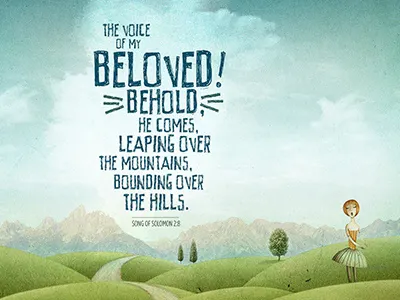 Verse of the Day: Song of Solomon 2:8 bible church logos bible software mountains verse