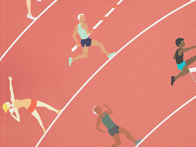 Armory Track Cover athletes athletics icons illustration people runners track