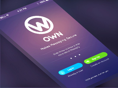OWN Messanger Mobile App application clean flat ios developer login page logo logo design messenger mobile mobile app mobile app design mobile application design mobile login purple trand2019 ui uiuxdesign ux