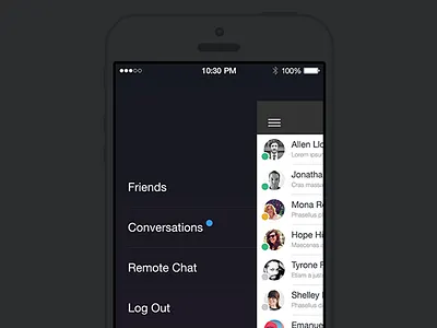 Unused Menu Idea design flat guildwork ios ios 7 ios7 menu mobile navigation ui user interface ux