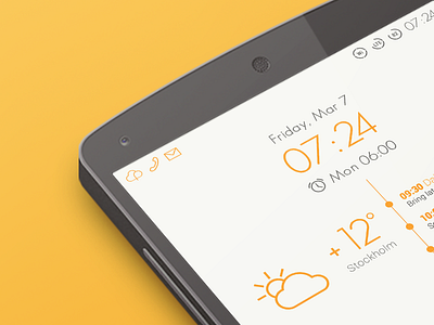 Android Homescreen - Holo UI Light android flat gui holo homescreen light minimalistic mobile nexus5 yellow