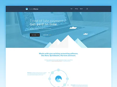 Sherpa Home blue clean flat minimal ui website