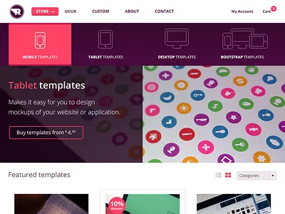 Wiredpad Shopping Mockup bootstrap bundle clean commerce mockup online psd rating shop shopping store wiredpad
