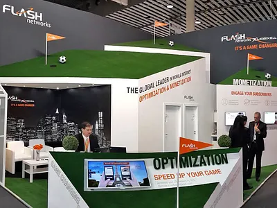 Flash Networks Booth Barcelona Expo :) barcelona booth expo flag flash layer mobile monetization networks optimization soccer speed