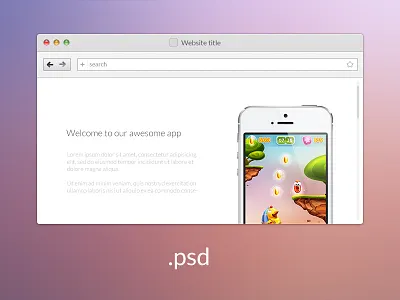 web-browser psd asset browser design free freebie photoshop psd ui web webdesign