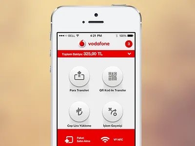 Vodafone Wallet flat home ios7 iphone main menu navigation psd vodafone wallet
