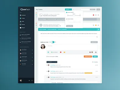 Tickets app customer managment helpdesk invoicing message online support pakistan remote responsive ticket tickets ui design