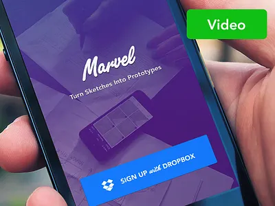 Marvel iPhone app login screen iphone landing login signin signup ui video