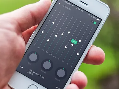 Vebee Player Equalizer android app flat mood player ui ux