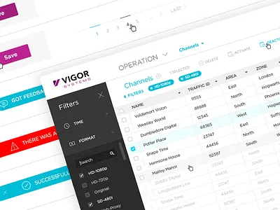 SaaS App & Style Guide app filter interface modal pagination radio buttons search sort style guide tables ui
