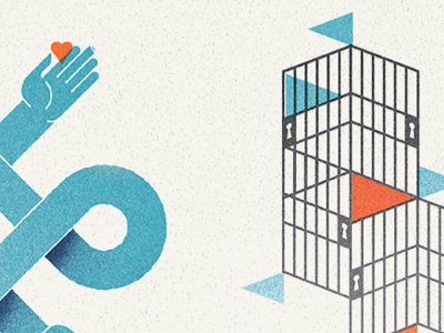 Icons cages hands hearts icon locks