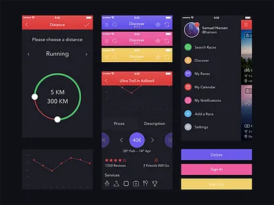 Hey!Race App for iPhone [All Screens] activity app hey!race ios7 ipad iphone ui