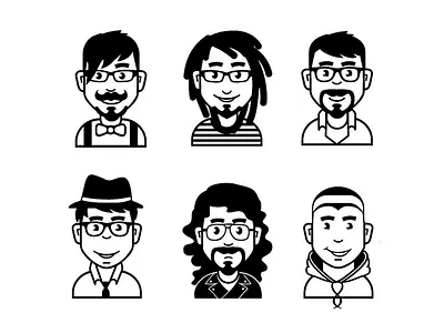 Icons for app avatars faces icons music people persons