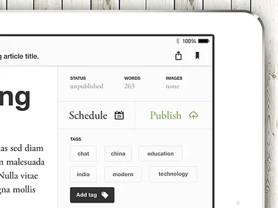 WordPress Editor for iPad article cms content editor ios7 ipad publish tags wordpress