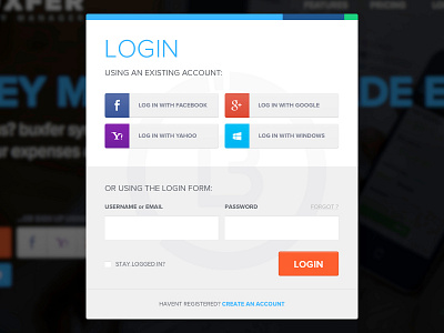 Dialogue box - Login dialogue box form login modal social network ui