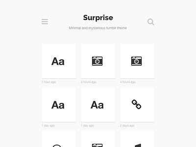 Surprise concept minimal theme tumblr web web design webdesign