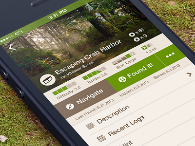 Geocaching Details - Reduxe Alt app geocaching iphone mobile native outdoors