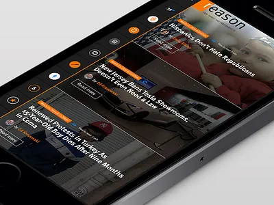 Reason.com App app article blur icons iphone layout mobile politics reader rss ui
