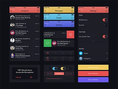 UI Kit for Marvel App app dark kit marvel ui