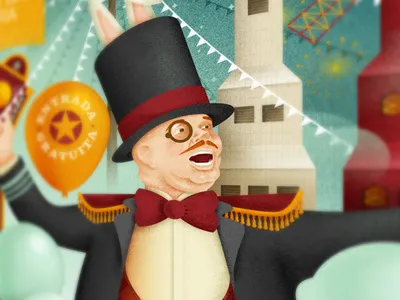 cidade Imaxinaria II balloon circus illustration magic magician poster