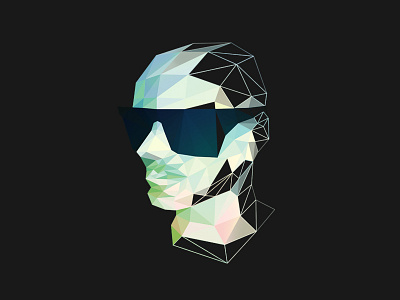 Frame Punk Logo delaunay frame geometric glass head lowpoly polygon punk triangulation
