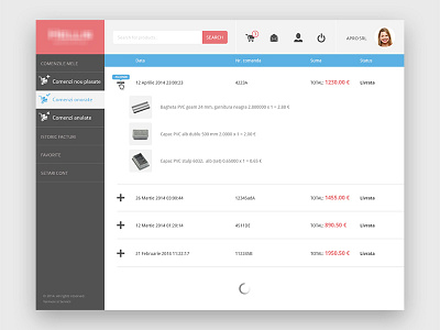 My Account Shot app colored dashboard flat minimal user ux web