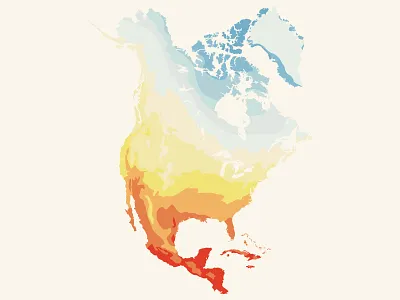 North America Spring map spring temperature travel vintage weather