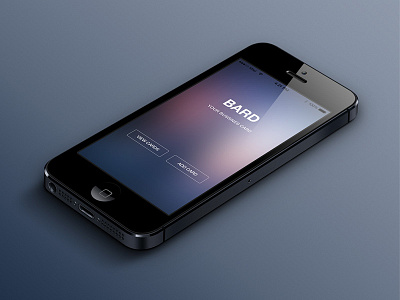 BARD App Home Screen app blurred business card flat glass ios7 iphone mockup modern thin ux