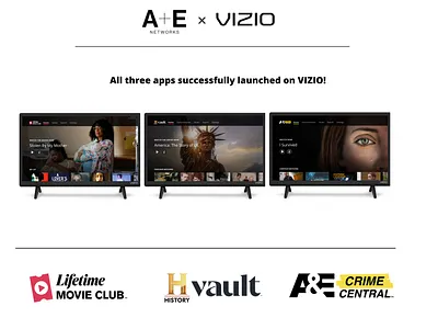 A+E X VIZIO branding design tv ui website