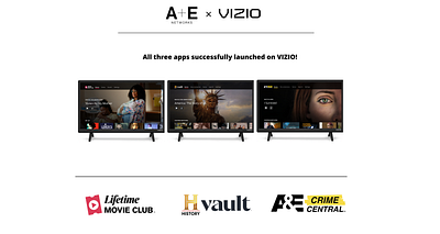 A+E X VIZIO branding design tv ui website