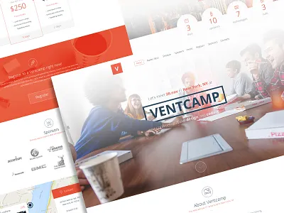 Ventcamp Event Site business camp flat full it landing meeting modern parallax scroll site web