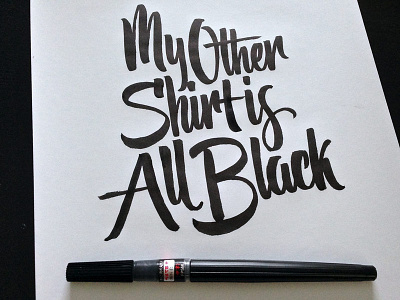 The Other Shirt Brush Pen Lettering brush pen calligraphy cotton bureau goods lettering scripts type typography